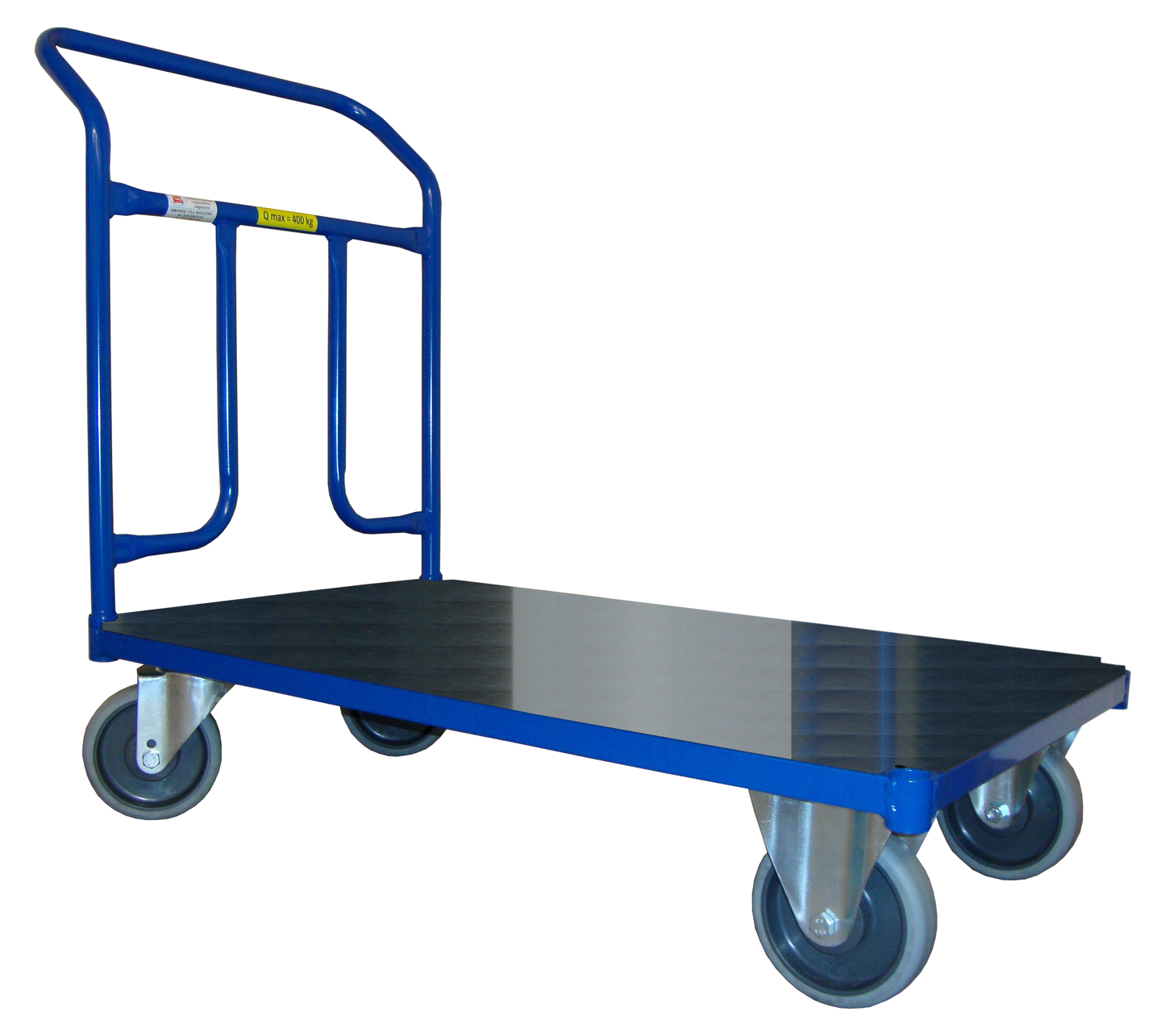 Platform trolley with screw-on handrail, dimensions 1000x600 mm, load capacity 250 kg