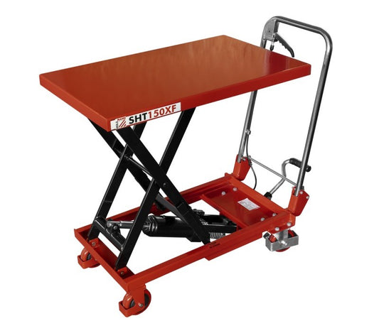 Wózek podnośnikowy, hydrauliczny, nożycowy Holzmann SHT150XF o udźwigu 150 kg