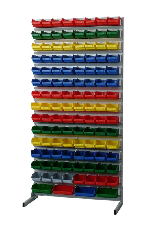 Lentyna dirbtuvių konteineriams, vienpusė 120 konteinerių - išmatavimai: 1832x916x370mm, lentyna su konteineriais