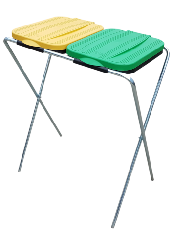 Dvigubas stovas atliekų rūšiavimui maišams, kurių talpa 2x120 l