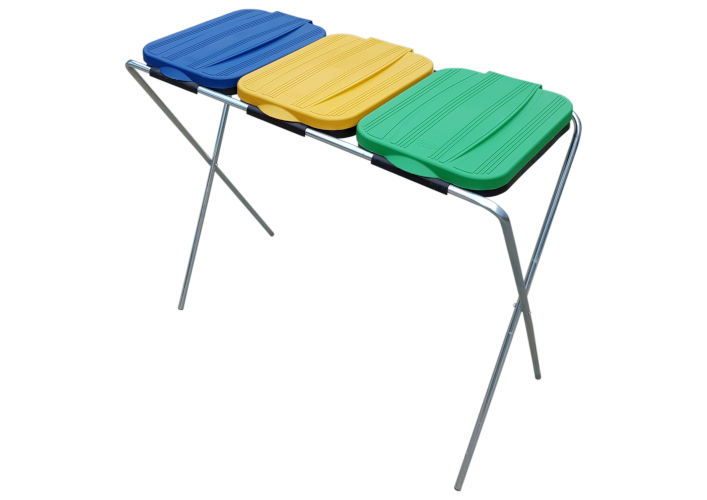 Potrójny stojak do segregacji odpadów na worki (pojemność: 3x120 l)