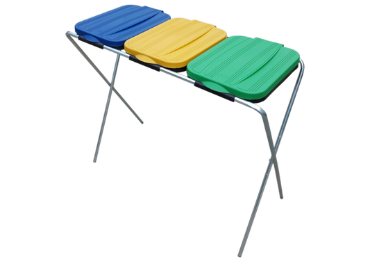 Potrójny stojak do segregacji odpadów na worki (pojemność: 3x120 l)