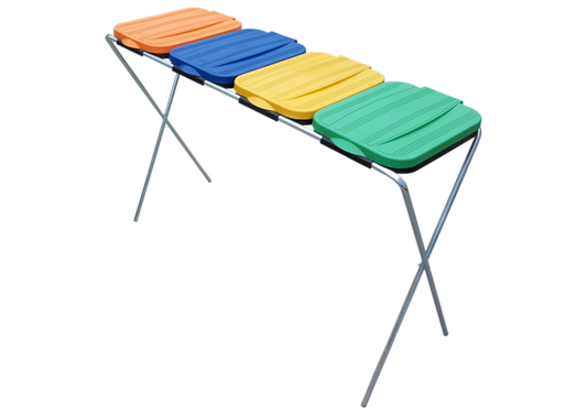 Dvigubas stovas atliekų rūšiavimui maišams, kurių talpa 3x120 l