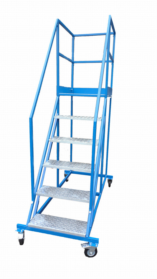 Stalowy podest roboczy 5 stopni + platforma, jezdny