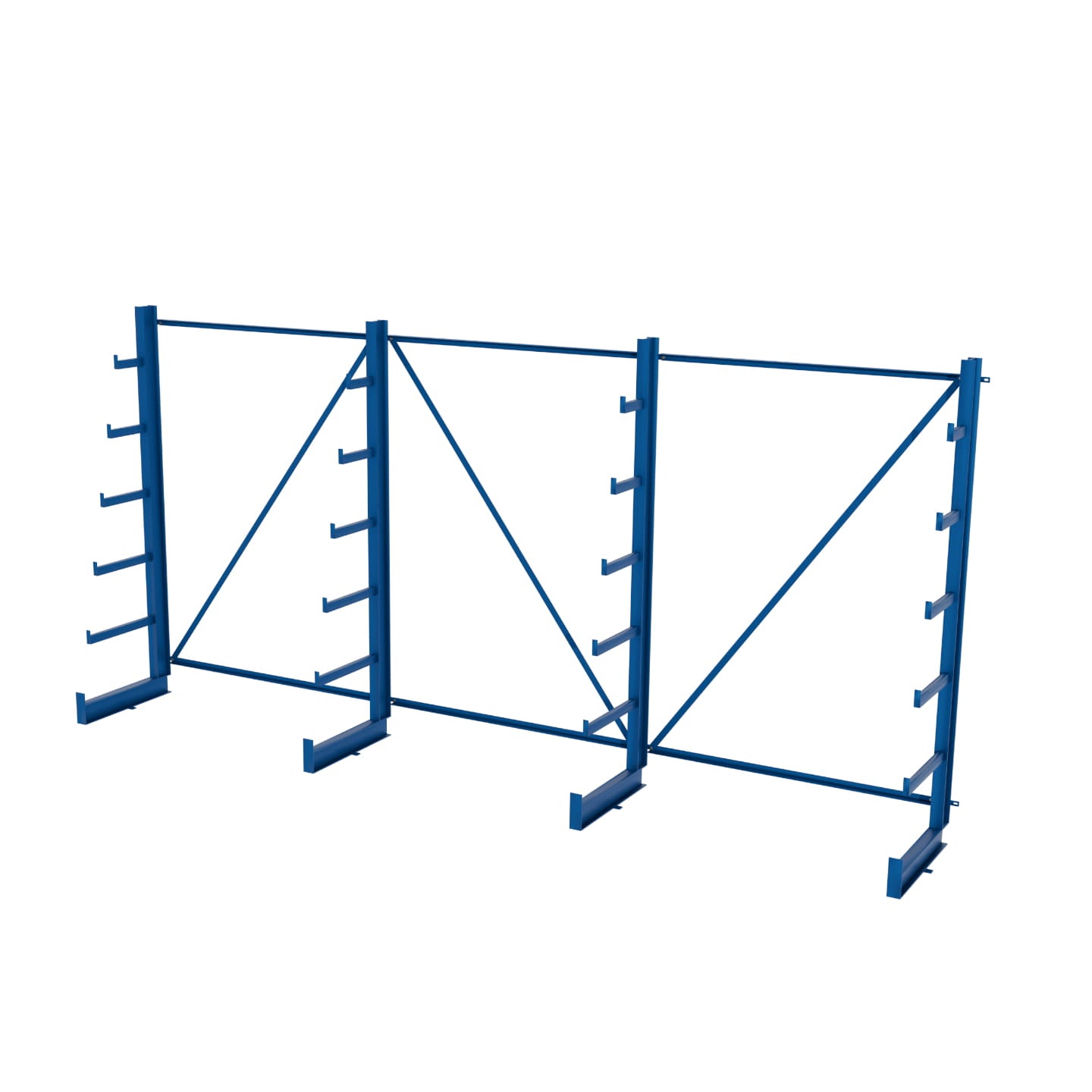 Regał choinkowy, wspornikowy jednostronny wym. 2000x4050x635 - 4 stojaki