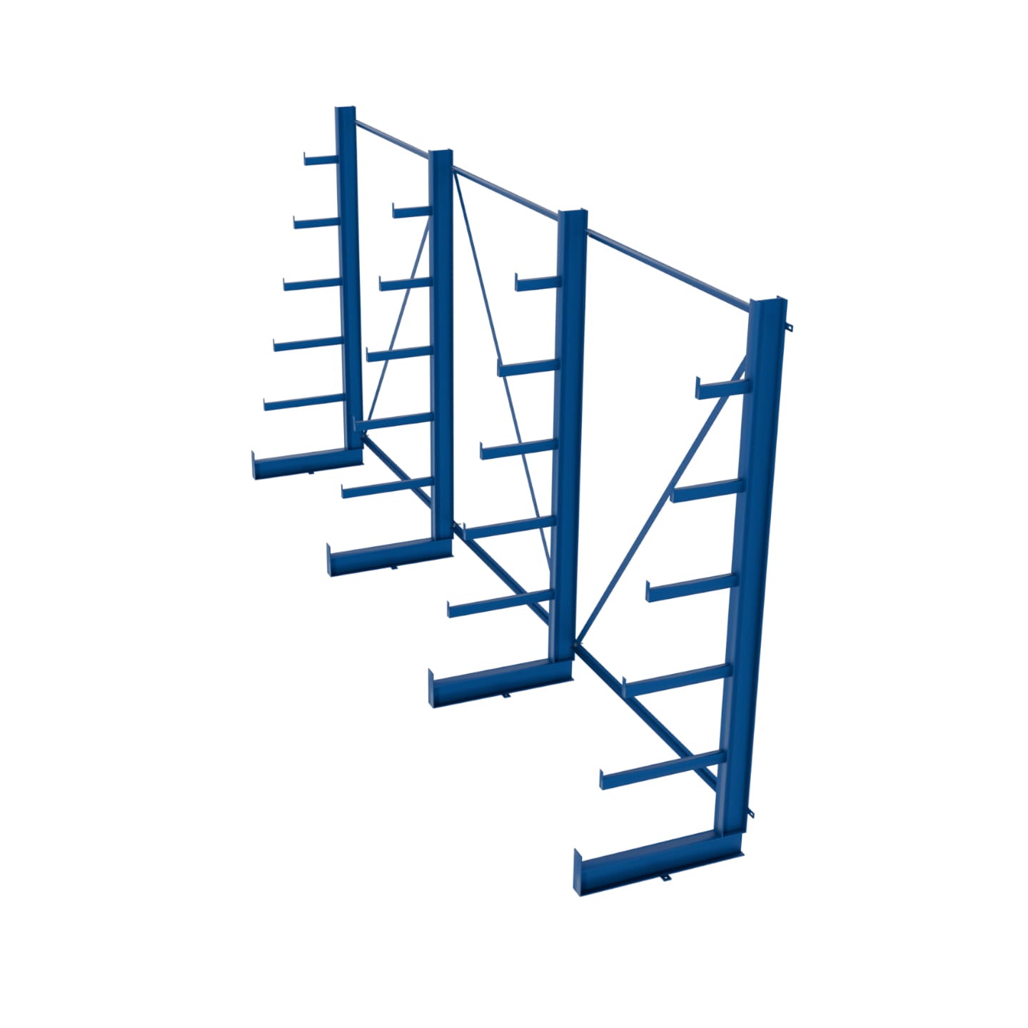 Regał choinkowy, wspornikowy jednostronny wym. 2000x4050x635 - 4 stojaki