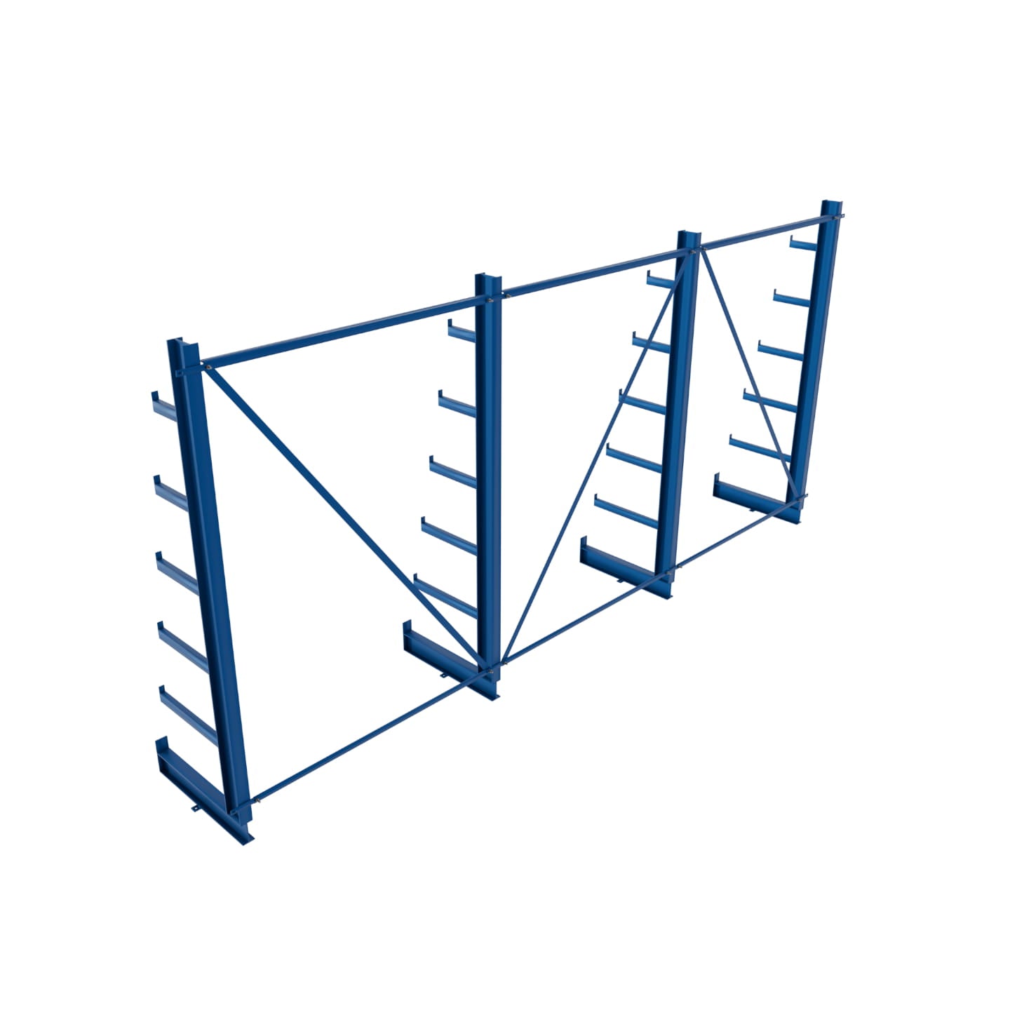 Regał choinkowy, wspornikowy jednostronny wym. 2000x4050x635 - 4 stojaki