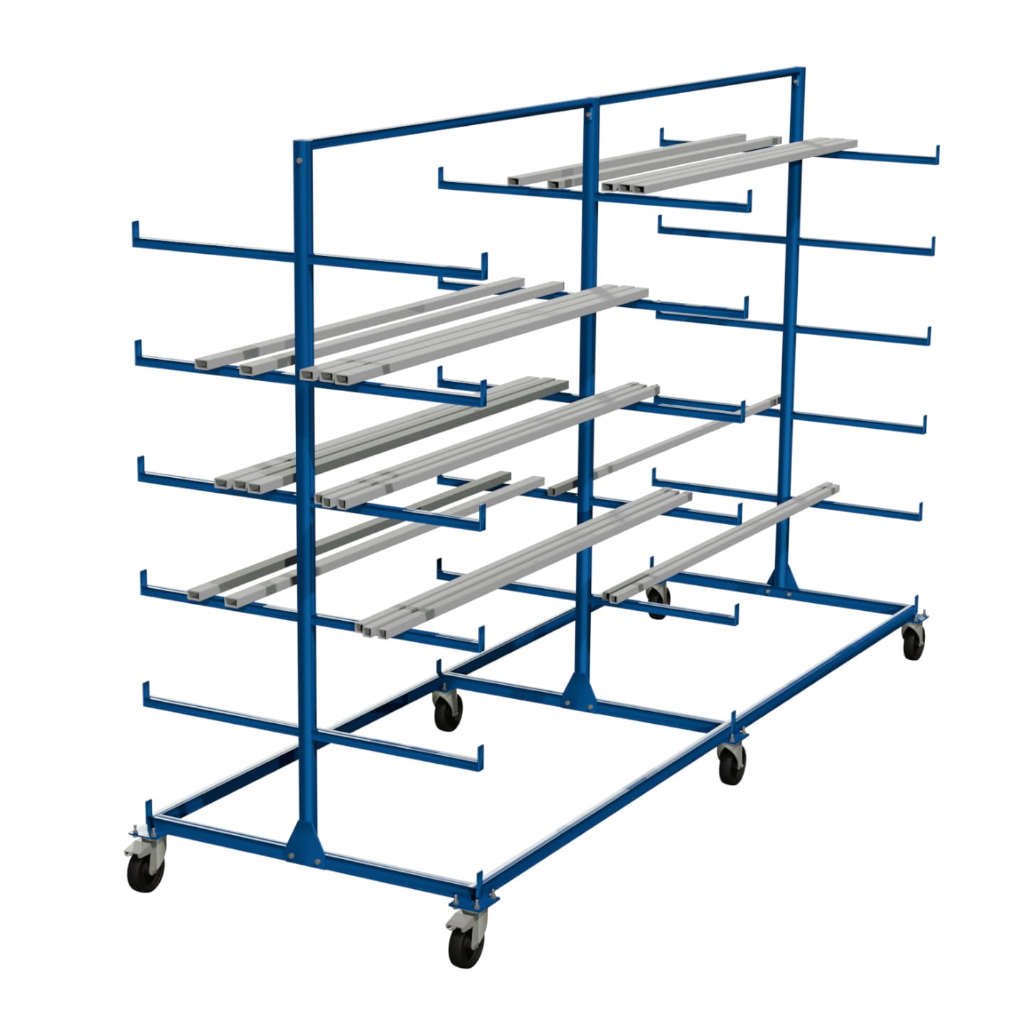 Mobilny regał wspornikowy dwustronny 3000x1000x2000 - 3 stojaki