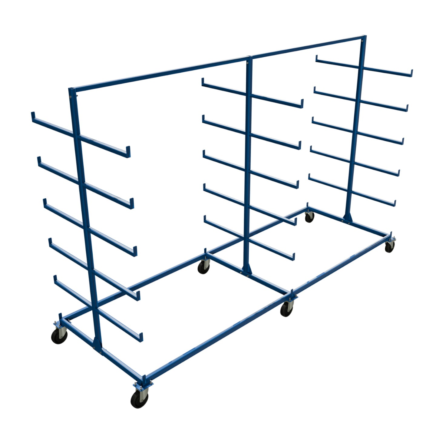 Mobilny regał wspornikowy dwustronny 3000x1000x2000 - 3 stojaki