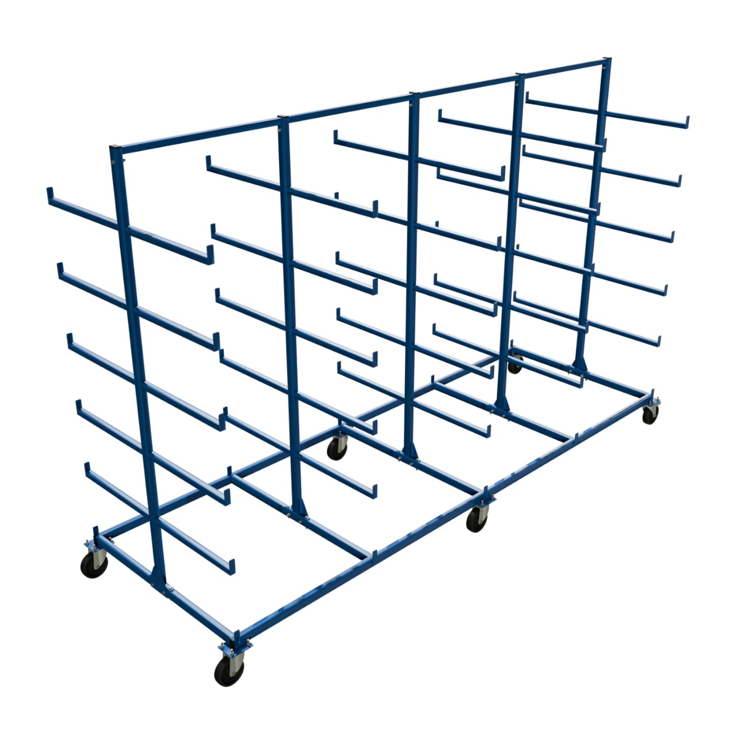 Mobilny regał wspornikowy dwustronny 3000x1000x2000 - 5 stojaków