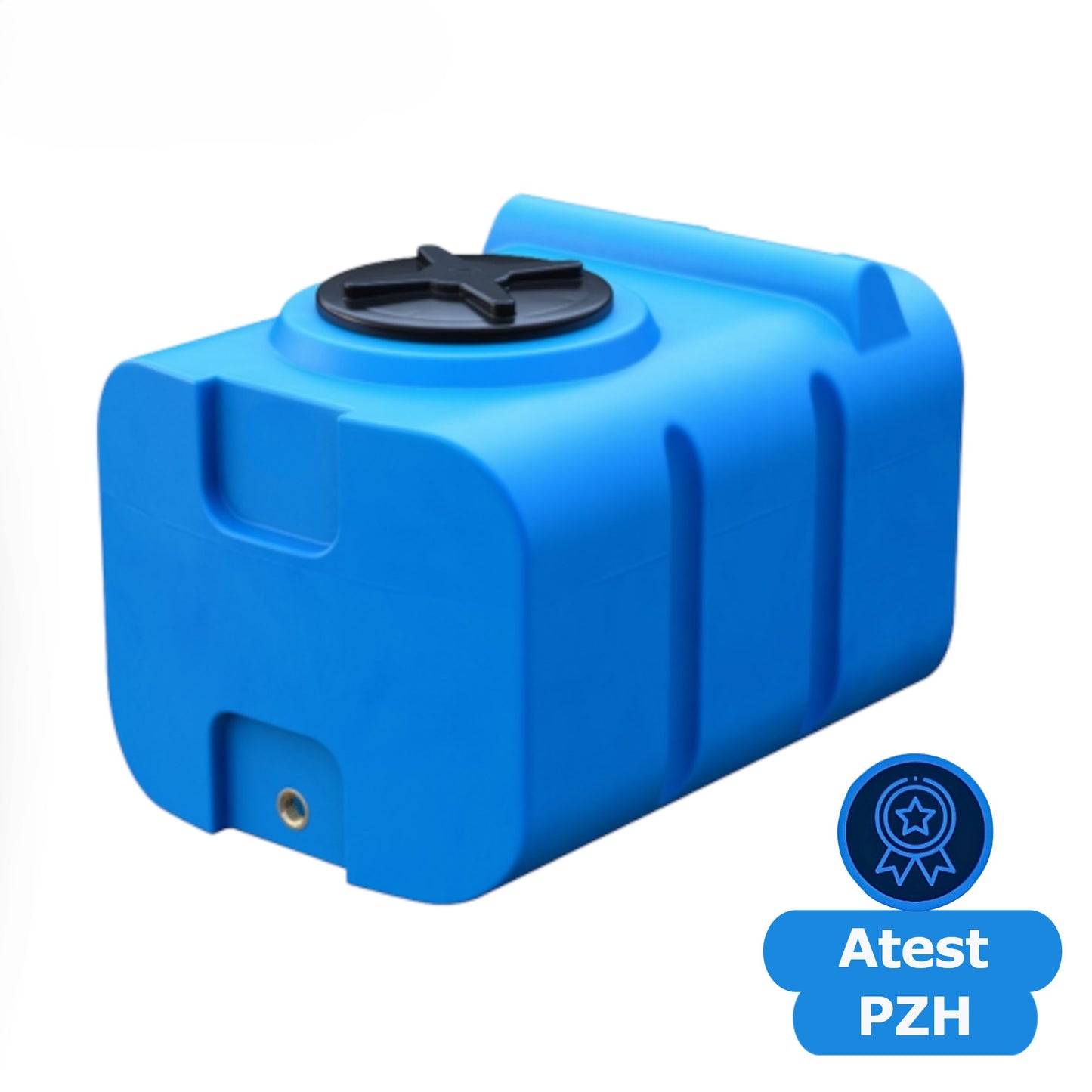 Plastikinis bakas 200 l SK (matmenys 79 x 61 x 56 cm) (apatinis sriegis 3/4 colio)