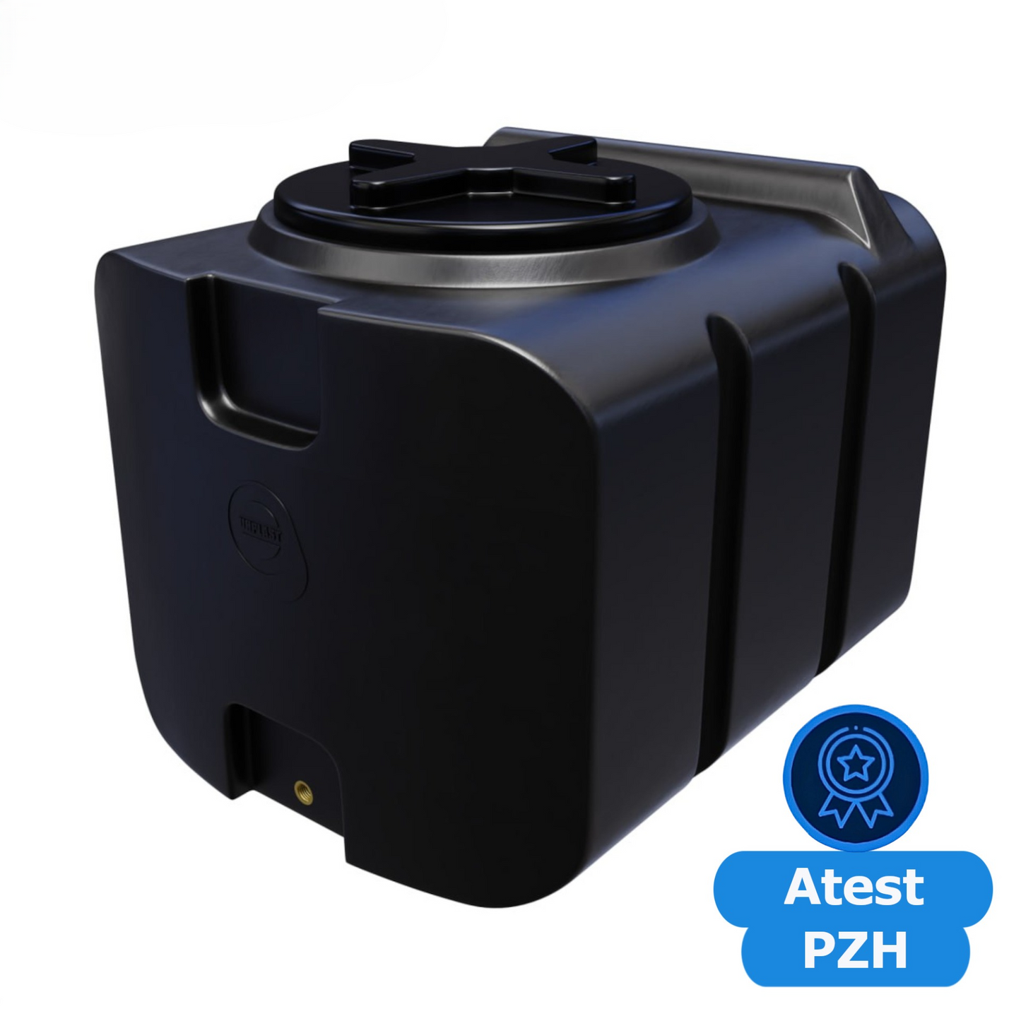 Plastikinis bakas 200 l SK (matmenys 79 x 61 x 56 cm) (apatinis sriegis 3/4 colio)