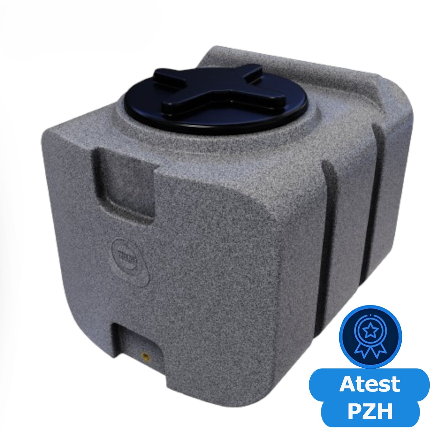 Plastikinis bakas 200 l SK (matmenys 79 x 61 x 56 cm) (apatinis sriegis 3/4 colio)