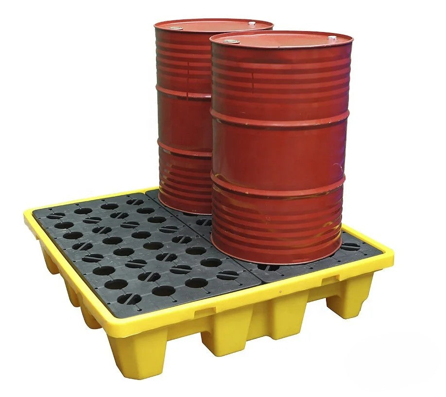 Wanna wychwytowa z kratownicą na 4 beczki – 200 l, 1300 × 1300 × 300 mm