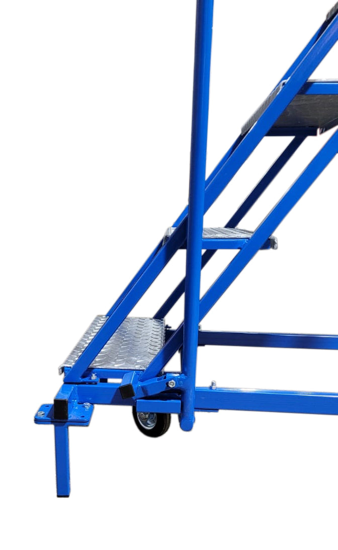 Stalowy podest roboczy 5 stopni + platforma, jezdny