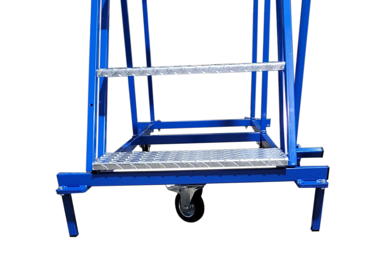 Stalowy podest roboczy 5 stopni + platforma, jezdny