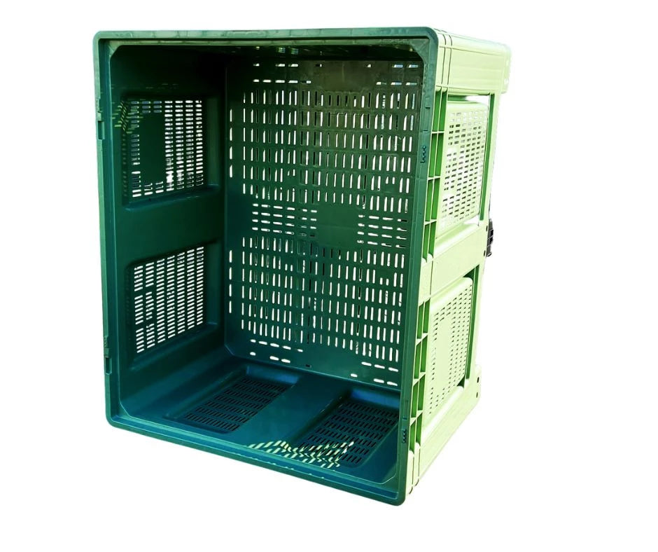 Plastikinė padėklų dėžė, ažūrinė, 4 pėdos, matmenys 1200x1000x790 mm