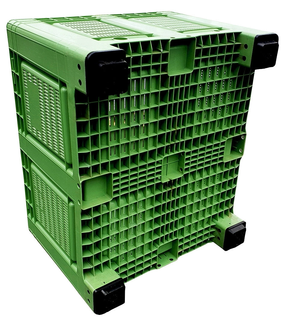 Plastikinė padėklų dėžė, ažūrinė, 4 pėdos, matmenys 1200x1000x790 mm