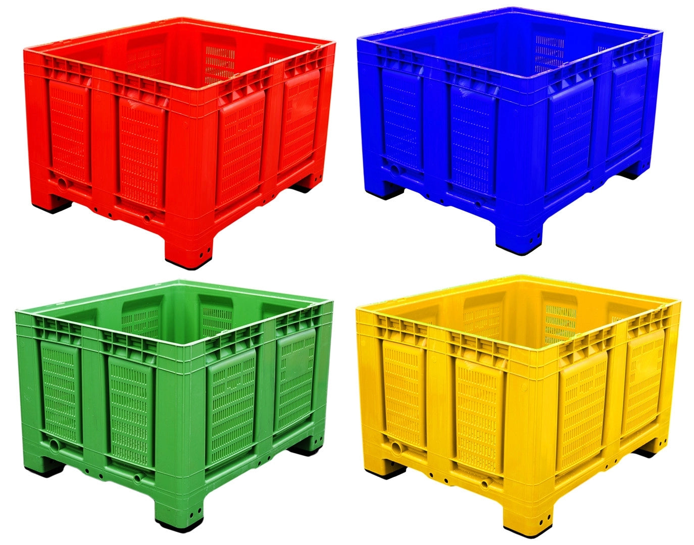 Plastikinė padėklų dėžė, ažūrinė, 4 pėdos, matmenys 1200x1000x790 mm