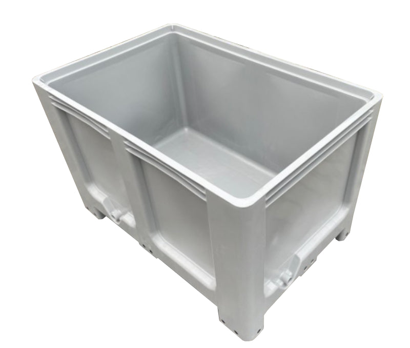 Skrzyniopaleta plastikowa pełna szara na 4 stopach wym. 1200x800x800 mm - CTH-2-st