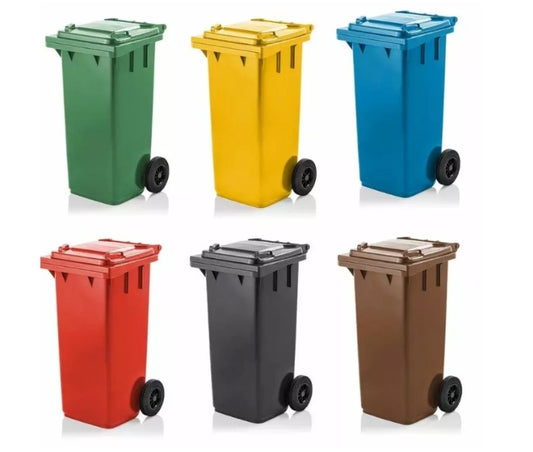 Atliekų rūšiavimo konteineris ant ratų, kurio talpa 240 litrų