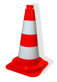 Įspėjamasis kūgis, 50 cm aukščio (šviesus)