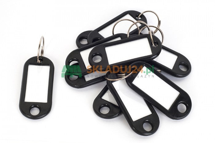Plastic keychain with label
