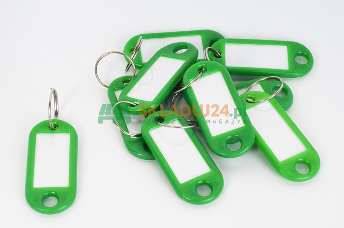 Plastic keychain with label