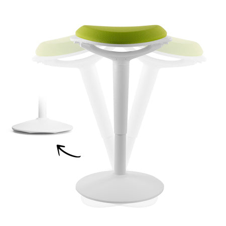 Reguliuojama ergonomiška Zippy balansuojanti taburetė baltos ir jazminų spalvos