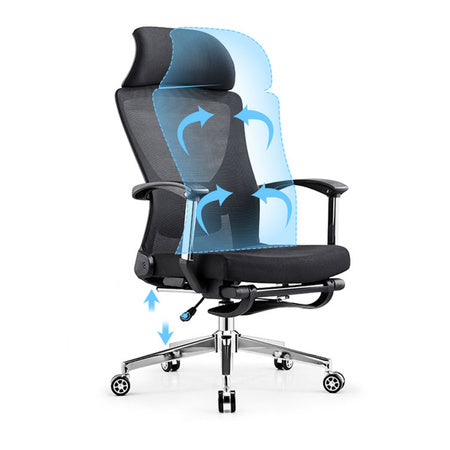 Ergonomiška pasukama biuro kėdė (su atrama kojoms)