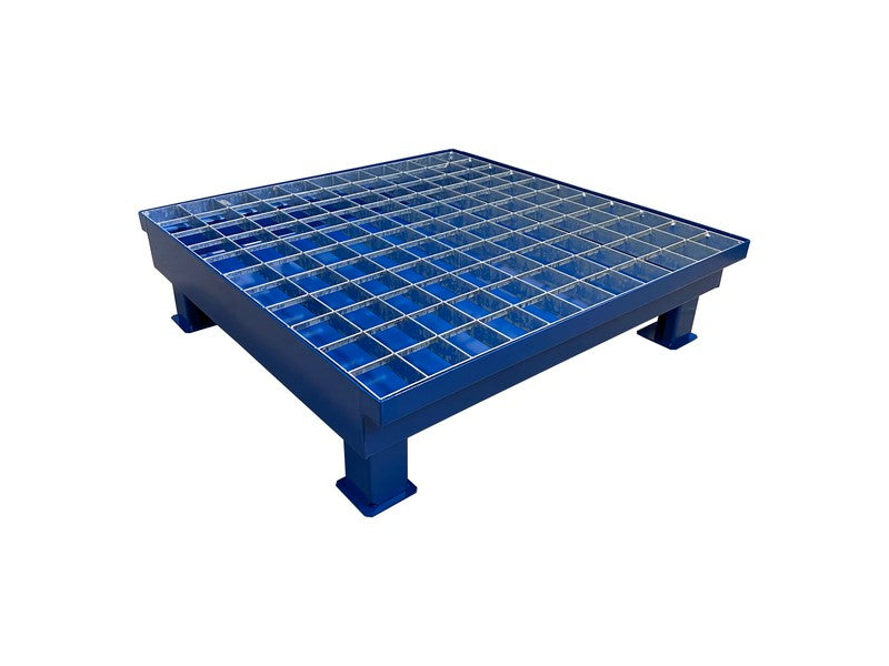 Plieninis nuvarvėjimo padėklas su grotelėmis, talpa 50 l, matmenys 740x740x200mm