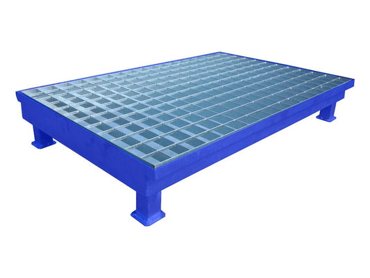 Plieninis nuvarvėjimo padėklas su grotelėmis, talpa 100 l, matmenys 1200x800x200mm