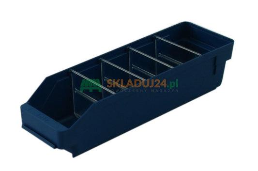 Kraiko dėžė / dirbtuvių konteineris, matmenys. 400 x 120 x 95 mm (4 pertvaros)