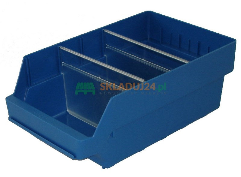 Kraiko dėžė / dirbtuvių konteineris, matmenys. 600 x 240 x 150 mm (4 pertvaros)