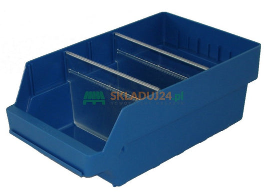 Kraiko dėžė / dirbtuvių konteineris, matmenys. 600 x 240 x 150 mm (4 pertvaros)