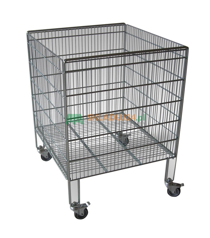 Parodos krepšelis pristatymams, konteineris ant ratų, matmenys. 615 x 650 x 860 mm (tinklelis, IN-OUT)