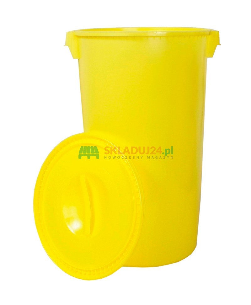 Plastikowy pojemnik na odpady z pełną pokrywą (pojemność 60 l) / MEDYCZNY