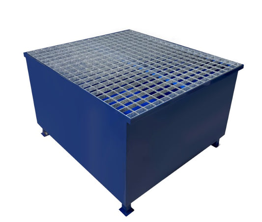 Stalowa wanna ociekowa z kratownicą na 1 kontener IBC, wym. 1150 x 1300 x 780 mm