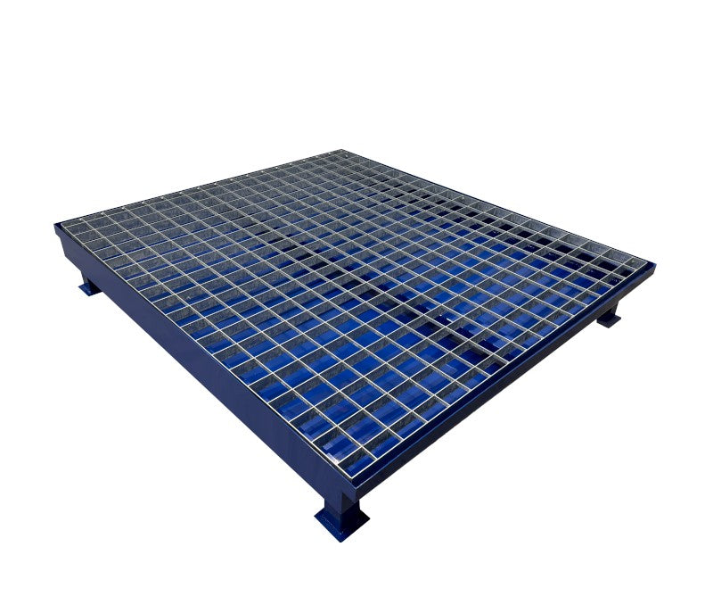 Wanna ociekowa z kratownicą o pojemności 140 l, wym. 1200 x 1200 x 200 mm