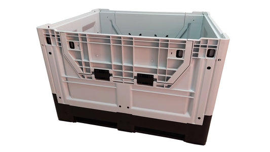 Skrzyniopaleta plastikowa, składana, szara na 6 stopach (wym. 1200x1000x790 mm)