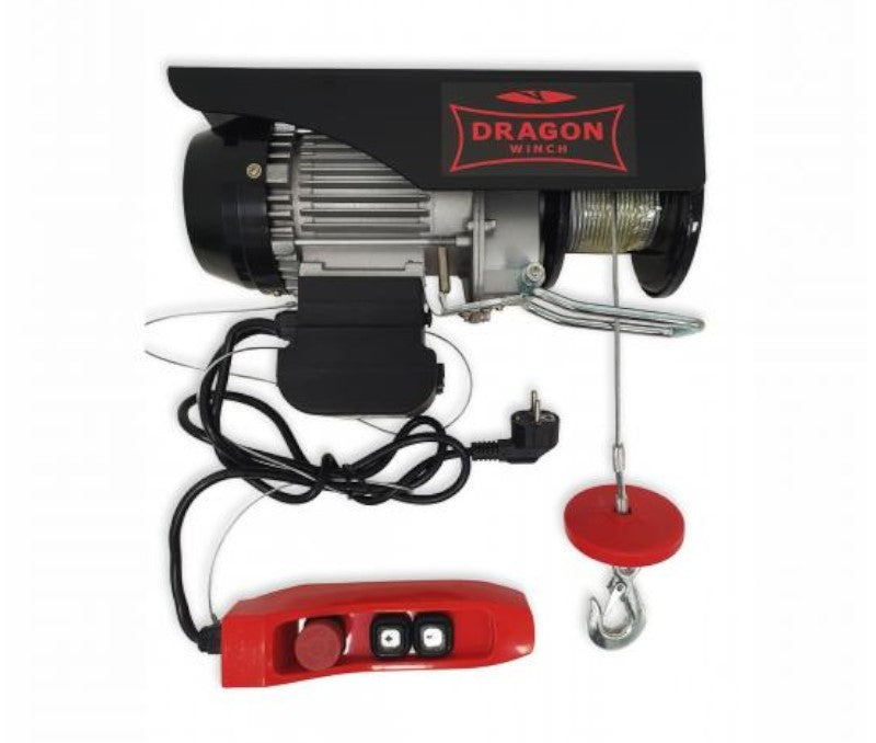 Electric workshop winch DWI HD 230V 12 m, load capacity 125-250 kg (wireless remote control)