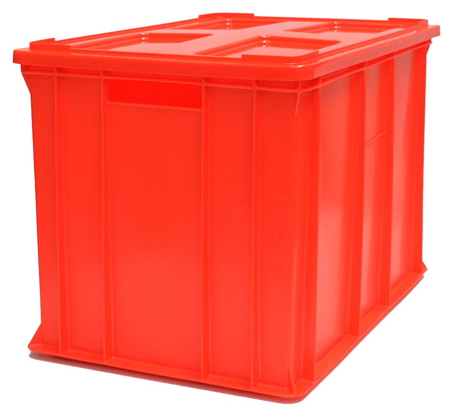 EURO 410 transport container with lid, dimensions 60 x 40 cm (solid sides and bottom)