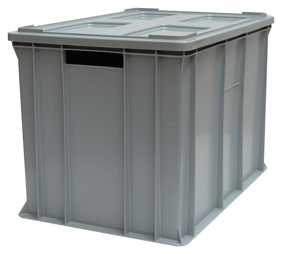 EURO 410 transport container with lid, dimensions 60 x 40 cm (solid sides and bottom)