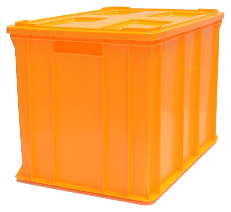 EURO 410 transport container with lid, dimensions 60 x 40 cm (solid sides and bottom)