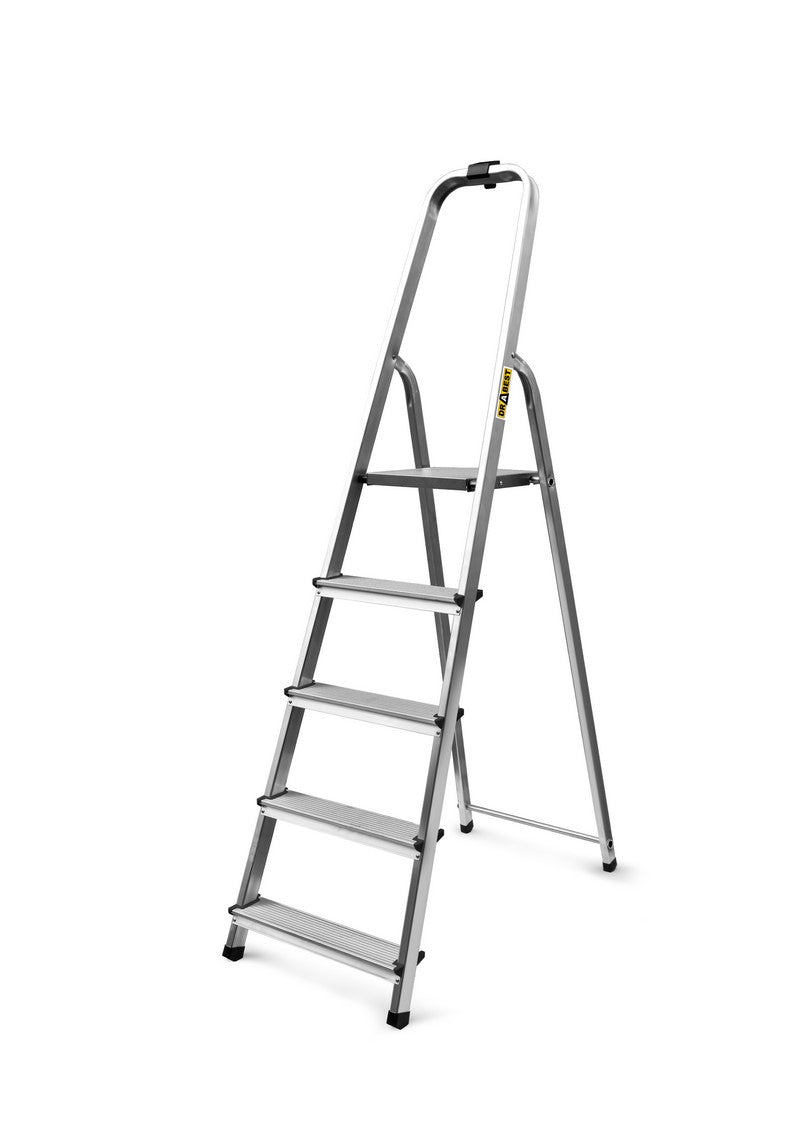 Aluminum ladder, 5 steps, 125kg strength