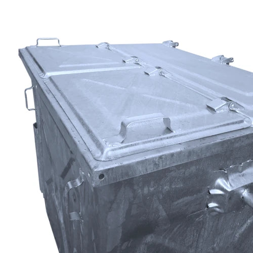 Waste sorting container, galvanized on wheels, capacity 1100 l