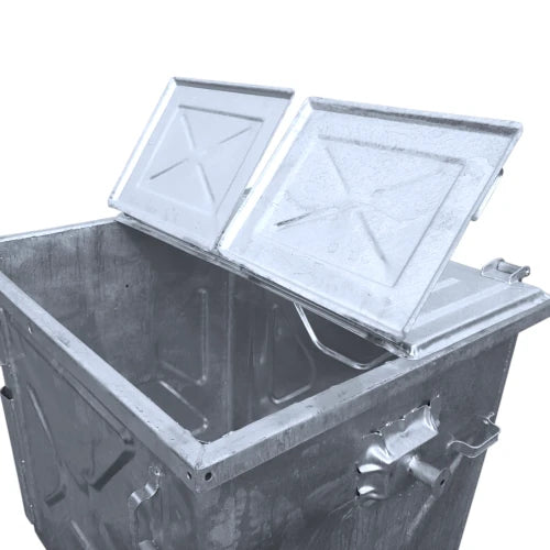 Waste sorting container, galvanized on wheels, capacity 1100 l