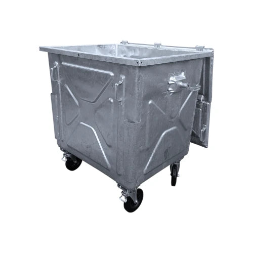 Waste sorting container, galvanized on wheels, capacity 1100 l
