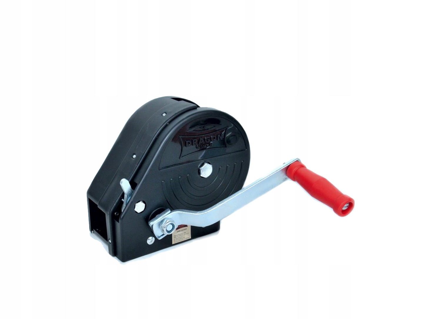 Dragon DWK-25C manual winch in a housing with a 10 m belt, pulling capacity 1133 kg