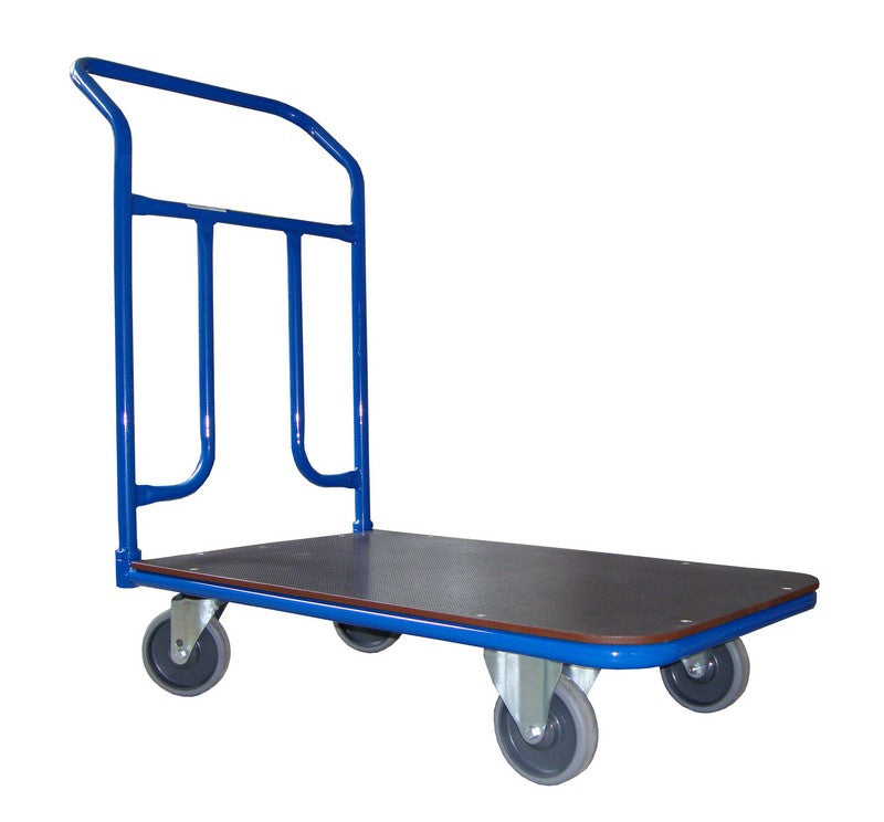 Platform trolley with screw-on handrail, dimensions 800x500 mm, load capacity 200 kg